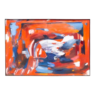 Abstract Oil on Canvas Diptych Painting by Darrell L. Anderson For Sale