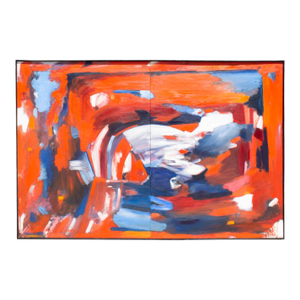 Abstract Oil on Canvas Diptych Painting by Darrell L. Anderson