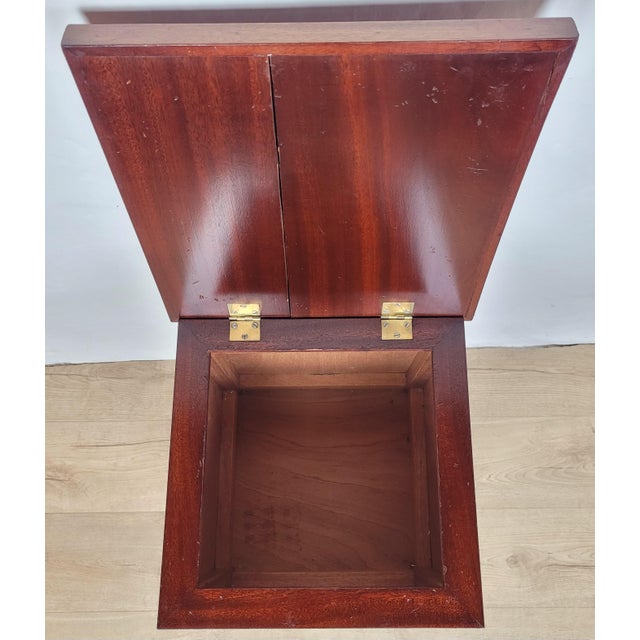 Brown Mid-Century Bedside Table with Leather Top Lid, 1950 For Sale - Image 8 of 18