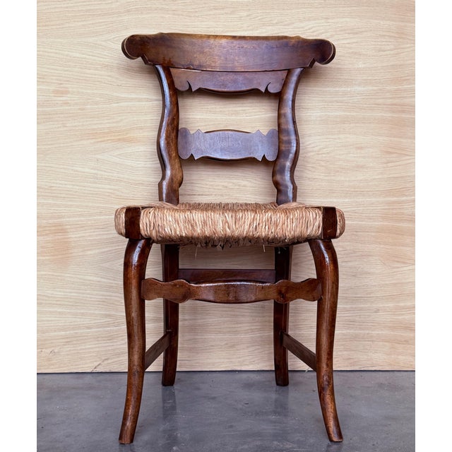 19th Set of Six Spain Dining Chairs with Wide Cane Seats For Sale - Image 9 of 18