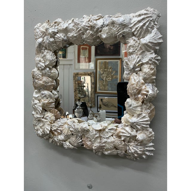 Coastal Small Shell Frame Mirror For Sale - Image 3 of 9