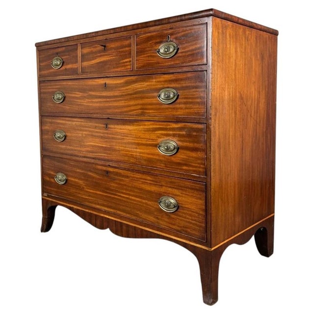 Antique George III Mahogany Chest of Drawers, 1800 For Sale - Image 12 of 13