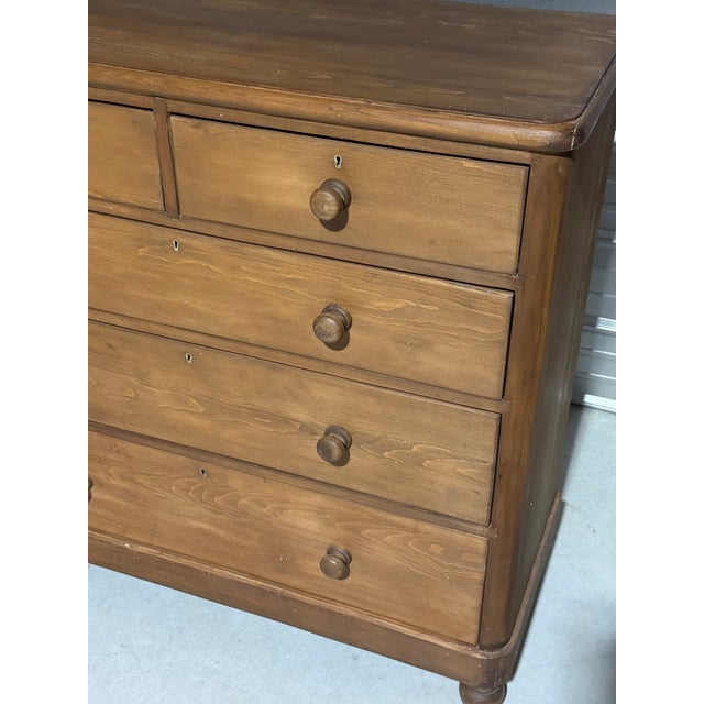 Brown Antique Pine Two Over Three Drawers - Chest of Drawers From England For Sale - Image 8 of 18