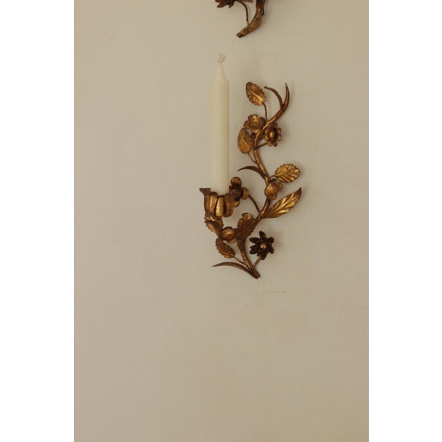 Mid-Century Italian Gilded Metal Sconces, Set of 2 For Sale - Image 11 of 17