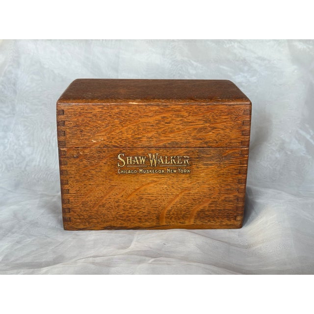 Antique Dovetail Joint Shaw Walker Wood Box For Sale - Image 14 of 14