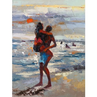 Stolen Moment, Oil Painting With Palette Knife, by Godfrey Afebuame (2026) Oil on Canvas For Sale