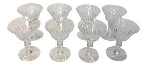1950s St. George Pattern by Howkes Cut Crystal Champagne -Set Of 8
