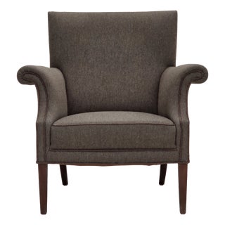 Danish Armchair in Green Velour and Ash, 1960s For Sale