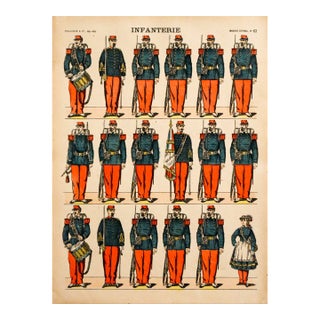 1880s - 1890s French Military Print - Imagerie d'Épinal #63 - Infanterie For Sale