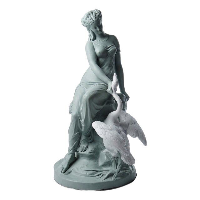 Two-Tone Biscuit Figurine by Letu & Mauger, 1800s For Sale