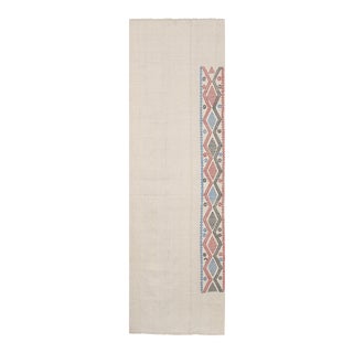 Vintage Organic Wool Turkish Kilim Runner For Sale
