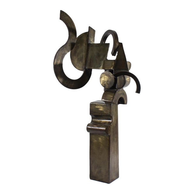 Cubist Style Metal Sculpture of an Elephant by Robert Beaven For Sale