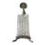 Vintage Mid-Century Brutalist Textured Glass Perfume Bottle on Ornate Silvered Footed Base For Sale