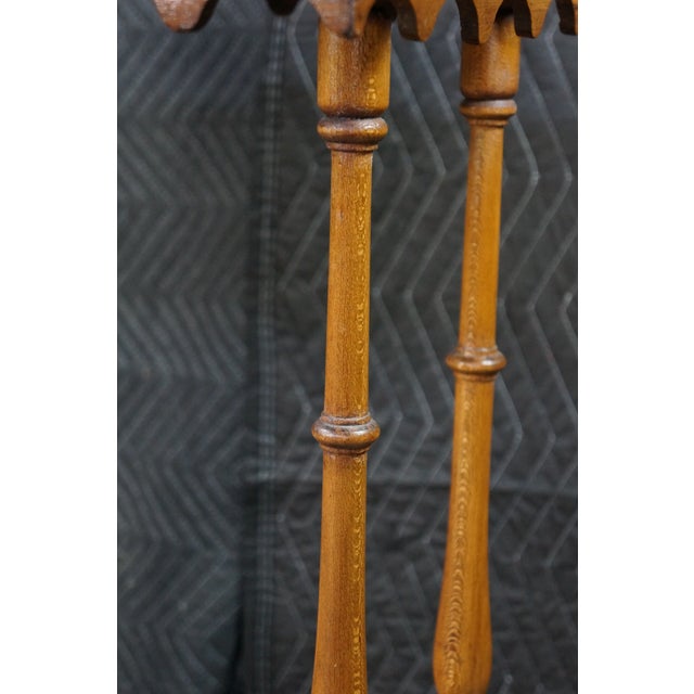 Antique Victorian Eastlake 2 Tier Walnut Hall Side Table Sawtooth Apron 25" For Sale - Image 6 of 18
