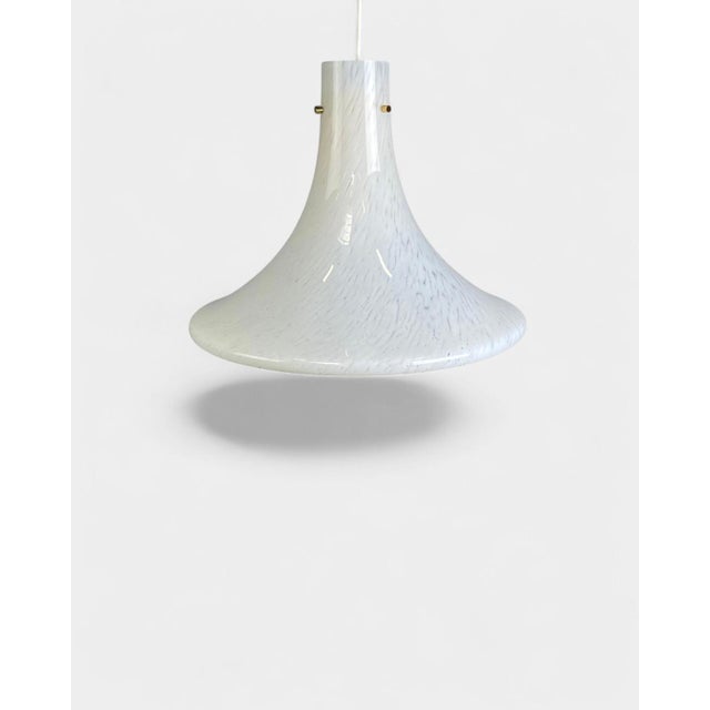 Mpressive large pendant lamp by the renowned german manufacturer glashütte limburg, one of the most respected names in...