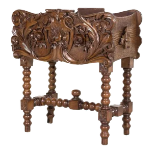 19th Century French Hand Carved Walnut Black Forest Jardiniére or Planter