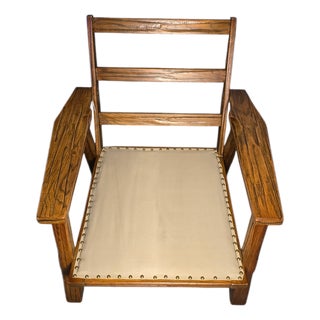 Mid-Century Ranch Oak Lounge Chair Attributed to A. Brandt For Sale
