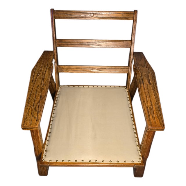 Mid-Century Ranch Oak Lounge Chair Attributed to A. Brandt For Sale