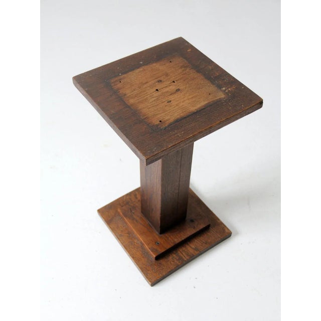 Brown Antique Mission Style Plant Stand End Table For Sale - Image 8 of 10