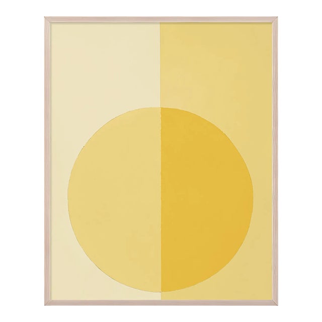 Modern Yellow Forever by Stephanie Henderson in Natural Frame, Medium Art Print For Sale