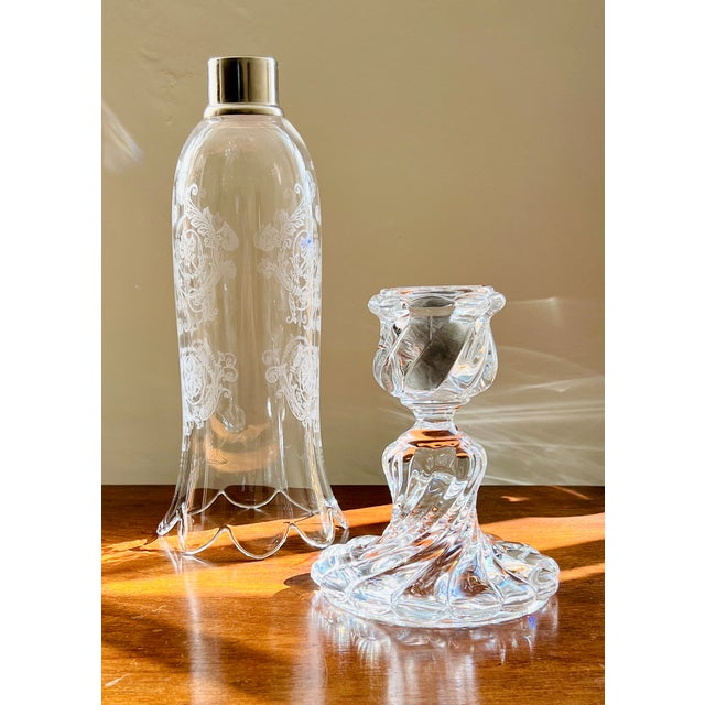 Glass Louis XV Rococo Revivalt Crystal Hurricane Lamp from Baccarat, 1900s For Sale - Image 7 of 15