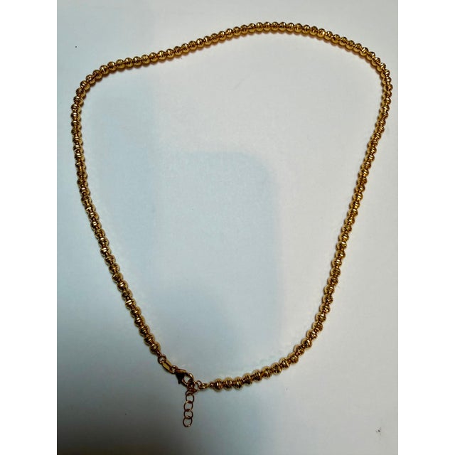 Traditional Vintage 18 Karat Yellow Gold 11 Gm, Ball Chain Necklace, 19 Inch Adjustable For Sale - Image 3 of 18