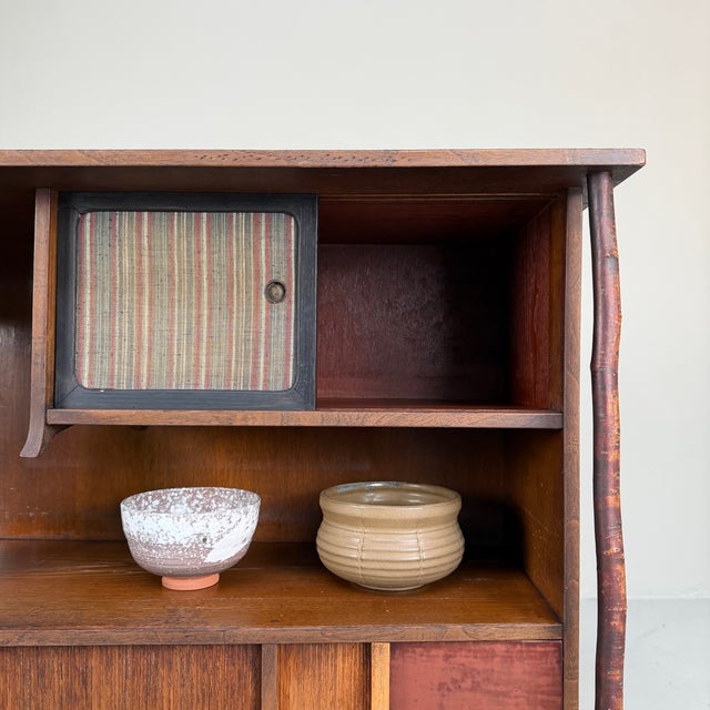 Contemporary Small Japanese Asymmetrical Storage Cabinet, 1920s For Sale - Image 3 of 18
