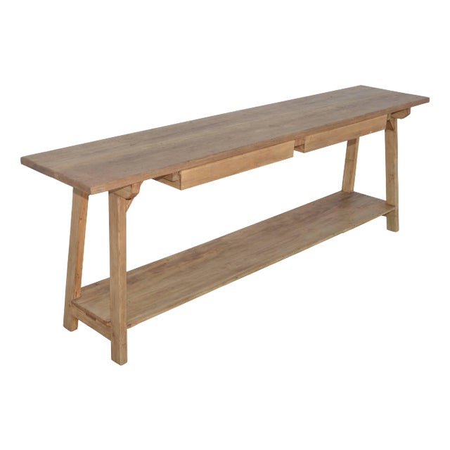 AgathaConsole Table in Reclaimed Heart-Pine, Built to Order by Petersen Antiques For Sale