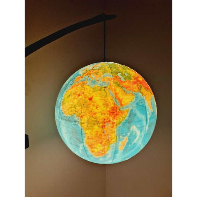 Blue Vintage German Teak Globe Wall Lamp, 1960s For Sale - Image 8 of 11