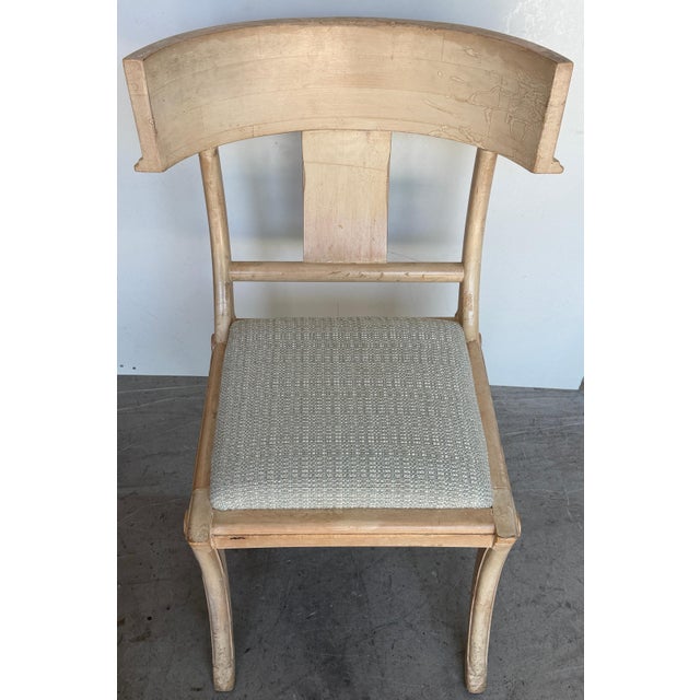 Set of Four Neoclassical Grey-White Polychromed Klismos Chairs Late 20th C. For Sale In West Palm - Image 6 of 15