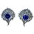 3.6 Ct Round Tanzanite & 3.6 Ct Rose Cut Diamond Post Earrings in 18 Karat Gold For Sale - Image 15 of 18