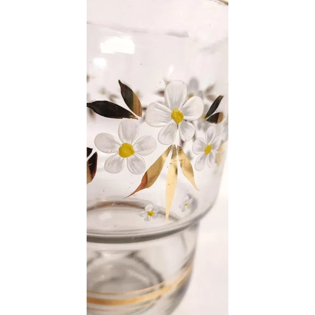 Boho Chic Hand Painted Glass Jug, Spain, 1950s For Sale - Image 3 of 6