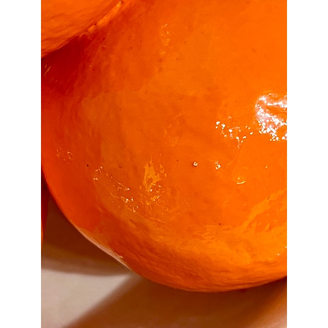 Vintage French Trompe L’Oeil Ceramic White Bowl of Oranges For Sale - Image 10 of 11