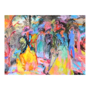 Walking in the Park, Isabel Gamerov Oil on Canvas