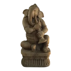 1960s Hand Carved Thailand Elephant Playing a Horn