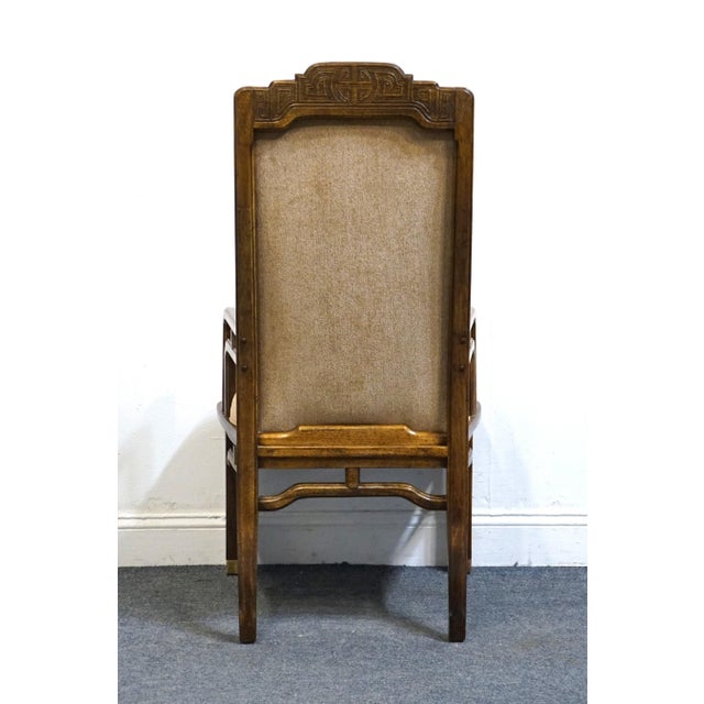 Bernhardt Furniture Solid Walnut Asian Chinoiserie Style Dining Arm Chair For Sale In Kansas City - Image 6 of 9
