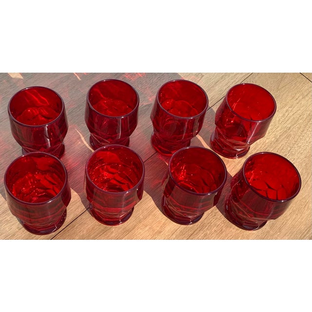 1970s 1970s Vintage Red Cocktail Glasses, Set of 8 For Sale - Image 5 of 7