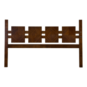 Lane Staccato Brutalist Style King Size Headboard - Vintage Mid Century Bed