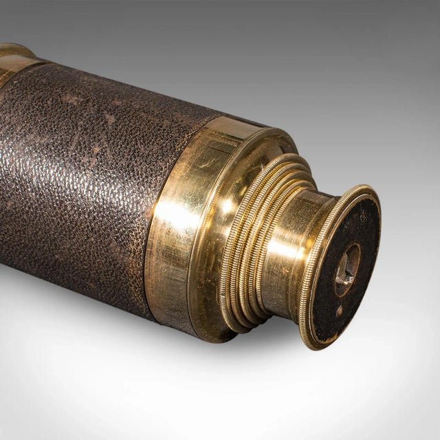 Antique Telescope, English, 6-Draw, Brass, Leather, Terrestrial, Victorian, 1860 For Sale - Image 10 of 10
