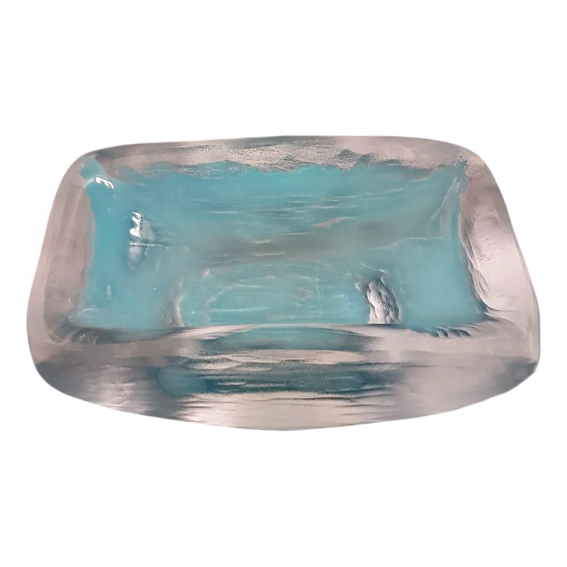Platina Ice Glass Bowl By Vicke Lindstrand For Orrefors, 1950s