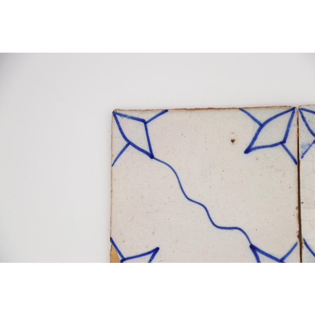 19th Century Antique Portuguese Tiles, Blue & White Set of Four For Sale - Image 9 of 15