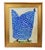2020s Original Blue Folk Art Chicken Hen Painting by Ruth Arenz Including the Antiqued Gold Wood Fame For Sale - Image 5 of 5