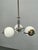 Art Deco Czech Chrome and Opaline Glass Chandelier, 1930s For Sale - Image 3 of 12