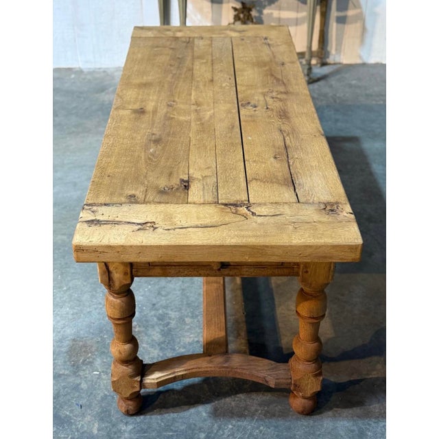Brown French Oak Farmhouse Dining Table, 1920 For Sale - Image 8 of 18