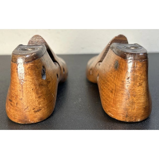 This is a Pair of Antique 1930’s American Maple Wood Cobbler Children’s Shoe Forms. They each measure 6 3/4” long. The...