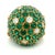 Dark Green 1990s Bold 18k Yellow Gold Tsavorite & Diamond Pavé Dome Ring, Size 6 For Sale - Image 8 of 13