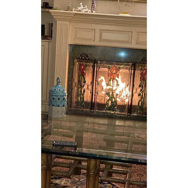 Art Nouveau Fireplace/ Tea Screen. Tiffany Glass style. Originally from Beacon Hill Townhouse. Purchased from Boston...