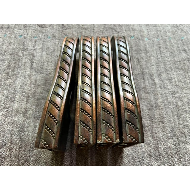 Wood 2000s Decorator Heavy Duty Carved “Double” Drapery Rod Brackets Poles - Set of 4 For Sale - Image 7 of 7