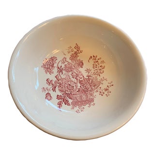 Vintage Pink Royal Staffordshire Clarice Cliff Massive Serving Bowl For Sale