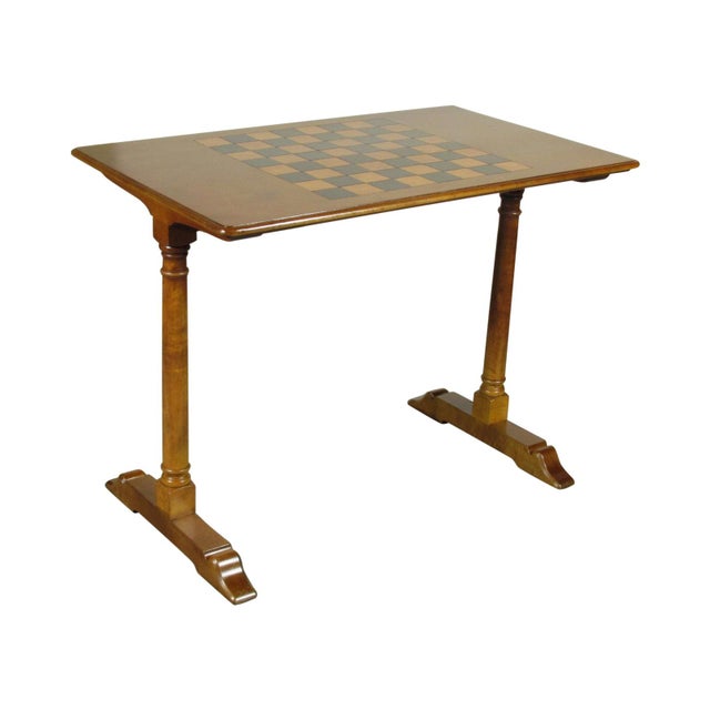 An early 20th-C. William IV style maple game table by Francis Bacon Furniture with lacquered game board and figured maple...